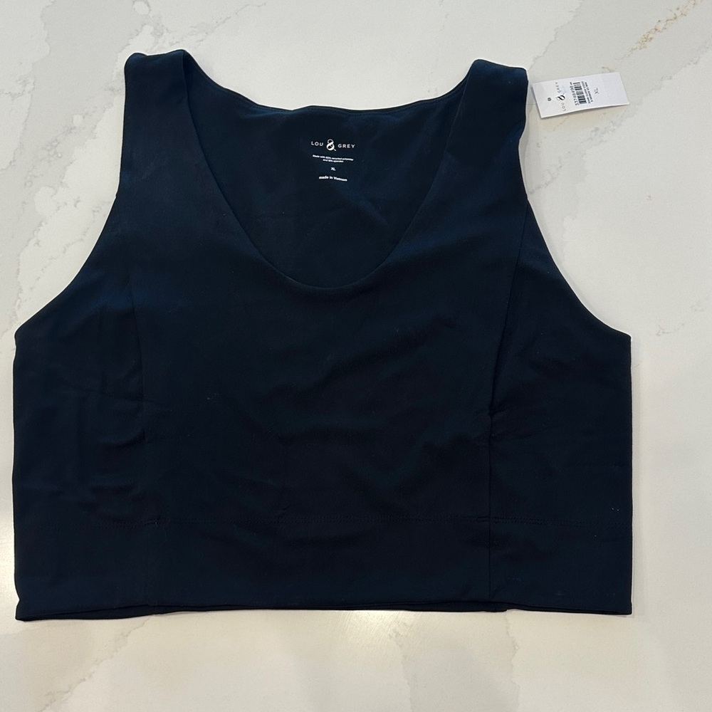 Lou & Grey Black Crop Tank Top